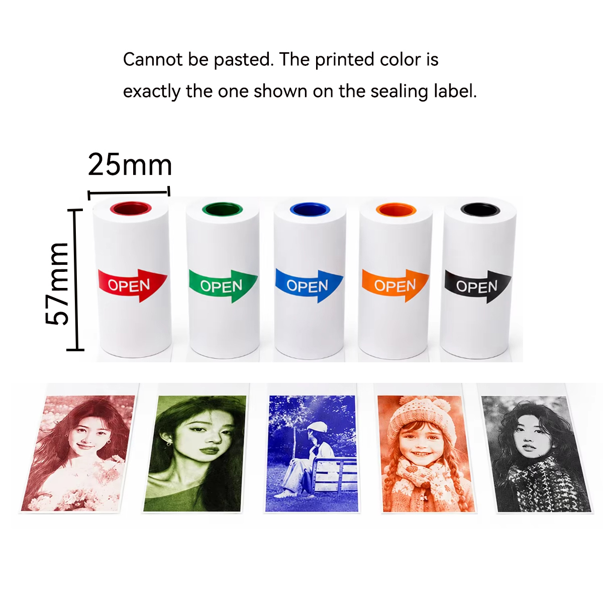 Mini Pocket Thermal Printer Paper Roll - Rollo de Papel Térmico Blanco/Color de