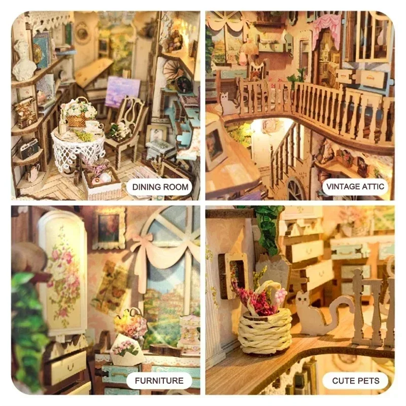 Estantería de ciudad de cuento - Diy Wooden Book Nook Kit Shelf Insert reseña y precio