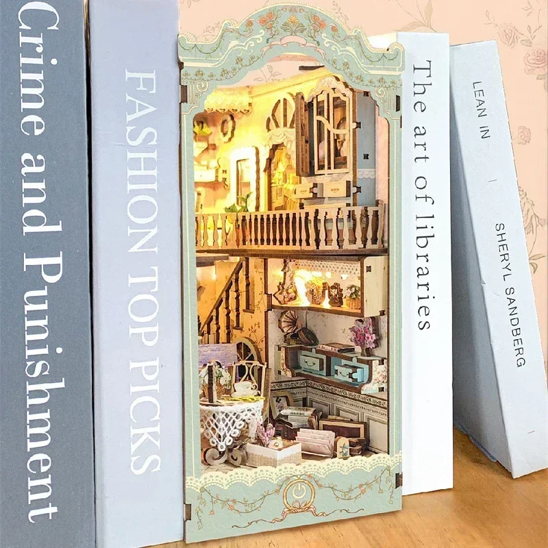 Estantería de ciudad de cuento - Diy Wooden Book Nook Kit Shelf Insert reseña y precio